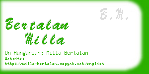 bertalan milla business card